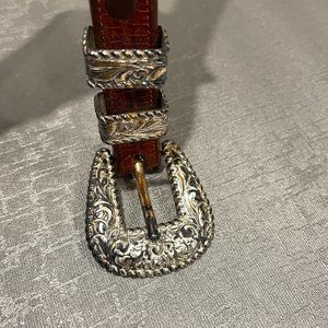 Crumrine Heavy Silver Plate on Jeweller's Bronze Belt, size 32